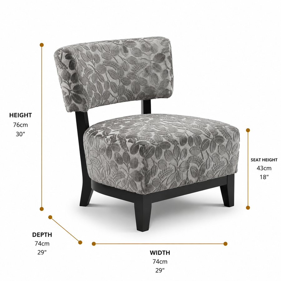 Lucca Upholstered Accent Chair dimensions