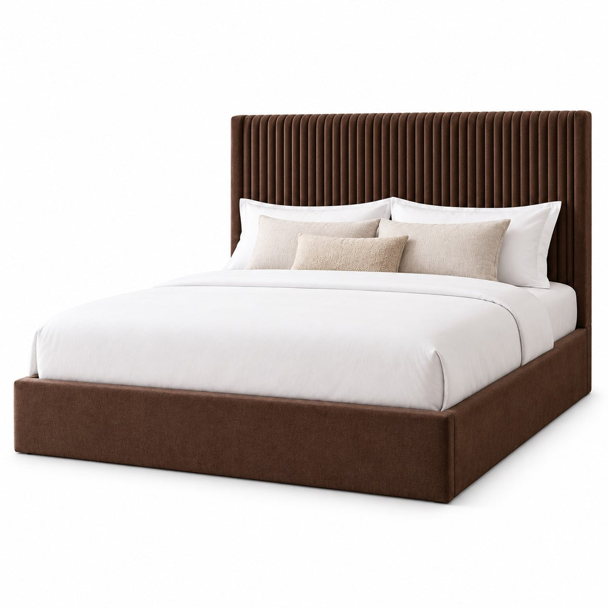 Lucienne Ottoman Storage Bed Cappuccino white