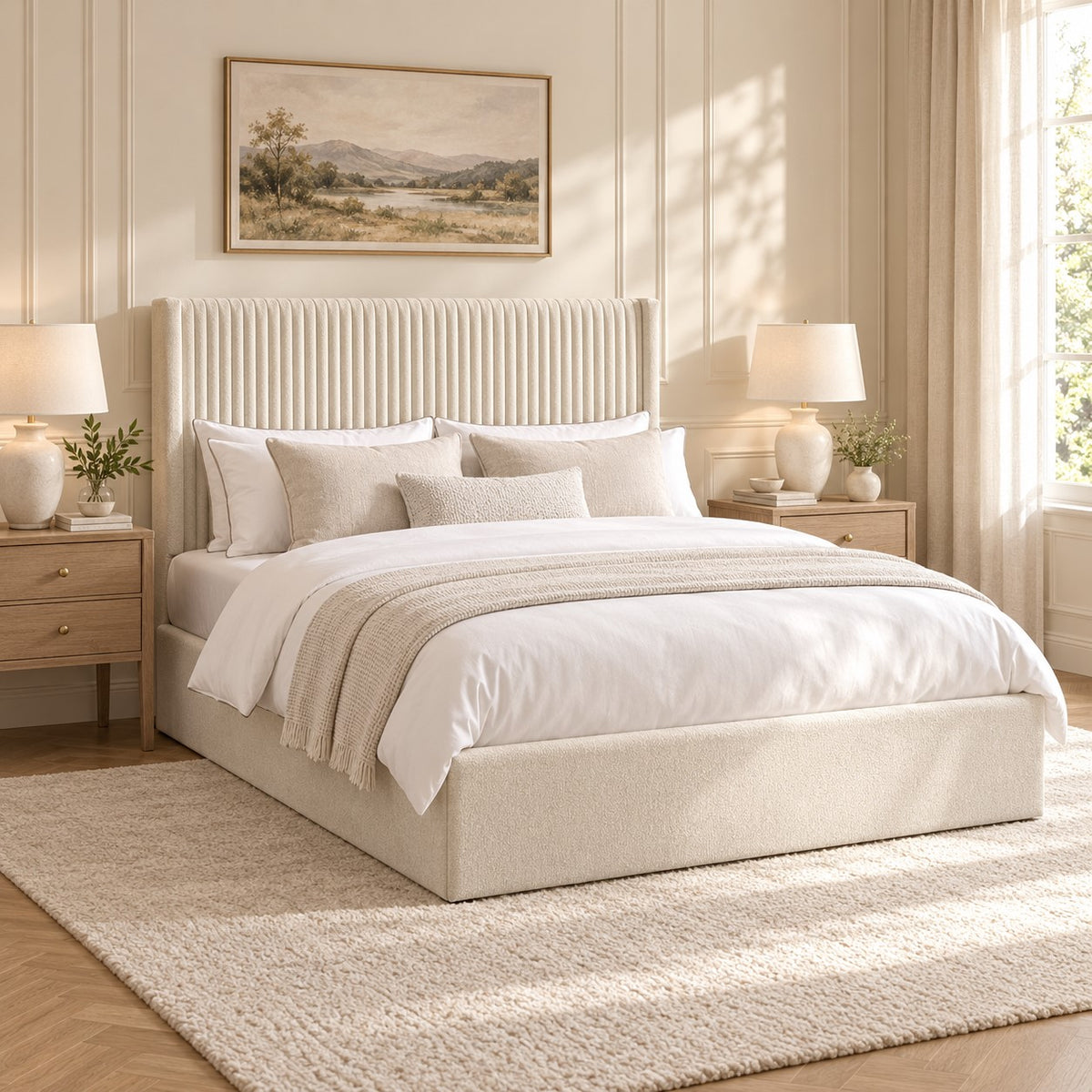 Lucienne Ottoman Storage Bed Ivory