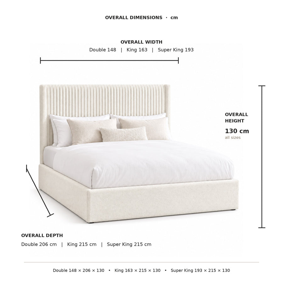 Lucienne Ottoman Storage Bed dimensions