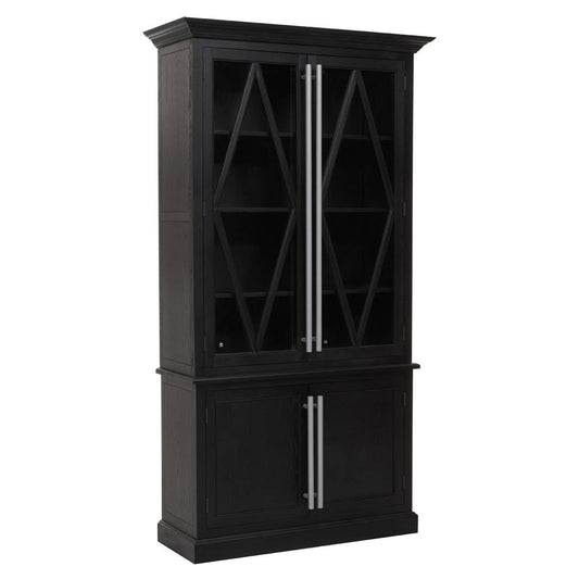 Lyon Black Oak Wood Tall Cabinet