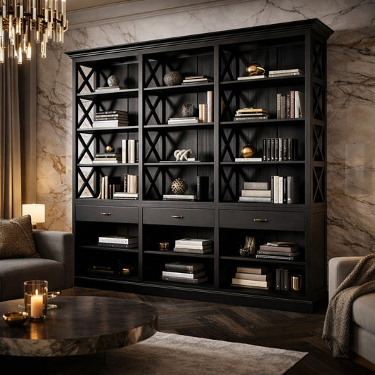 Lyon Black Birchwood Large Cabinet