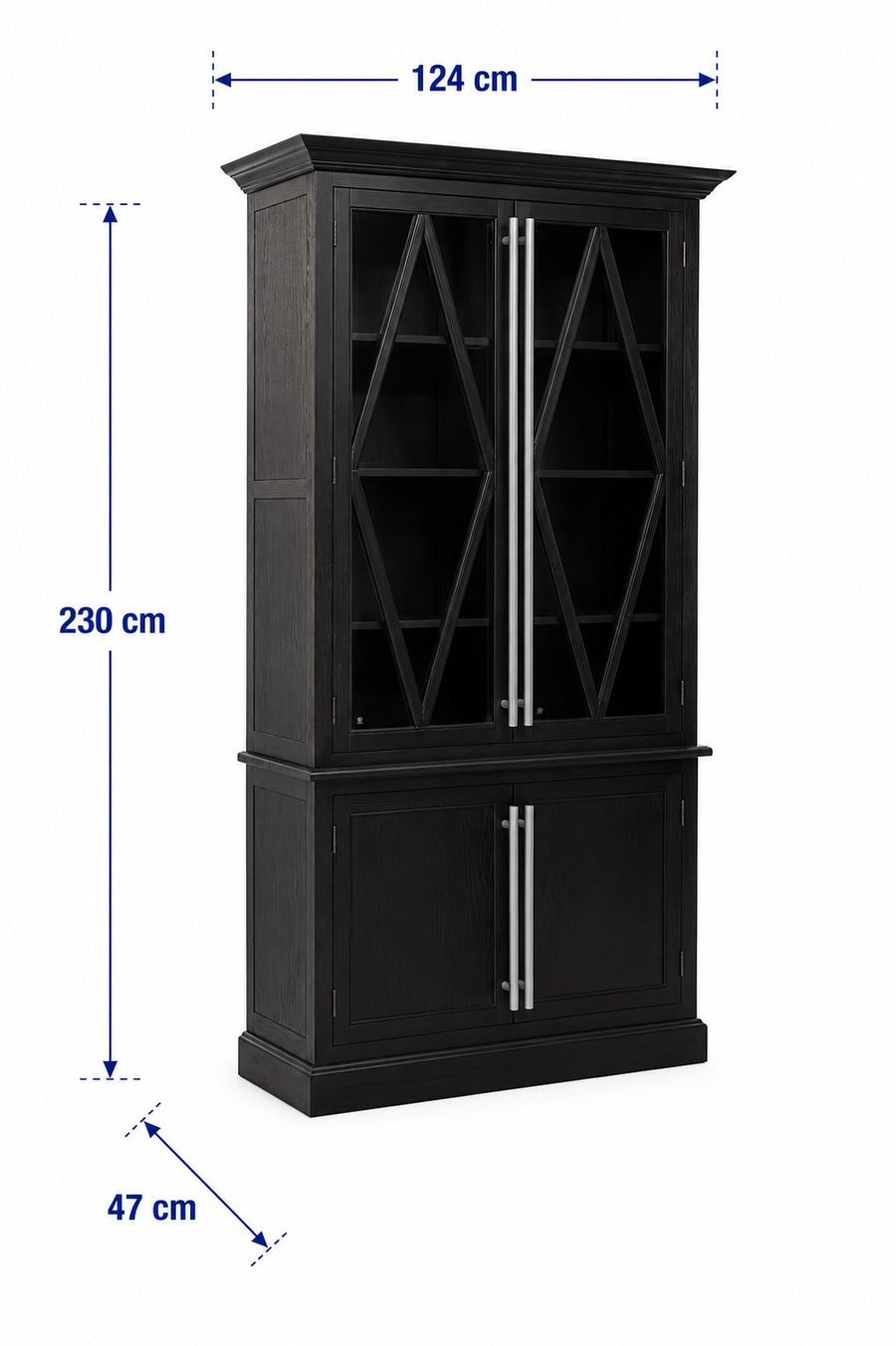 Lyon Black Oak Wood Tall Cabinet dimensions