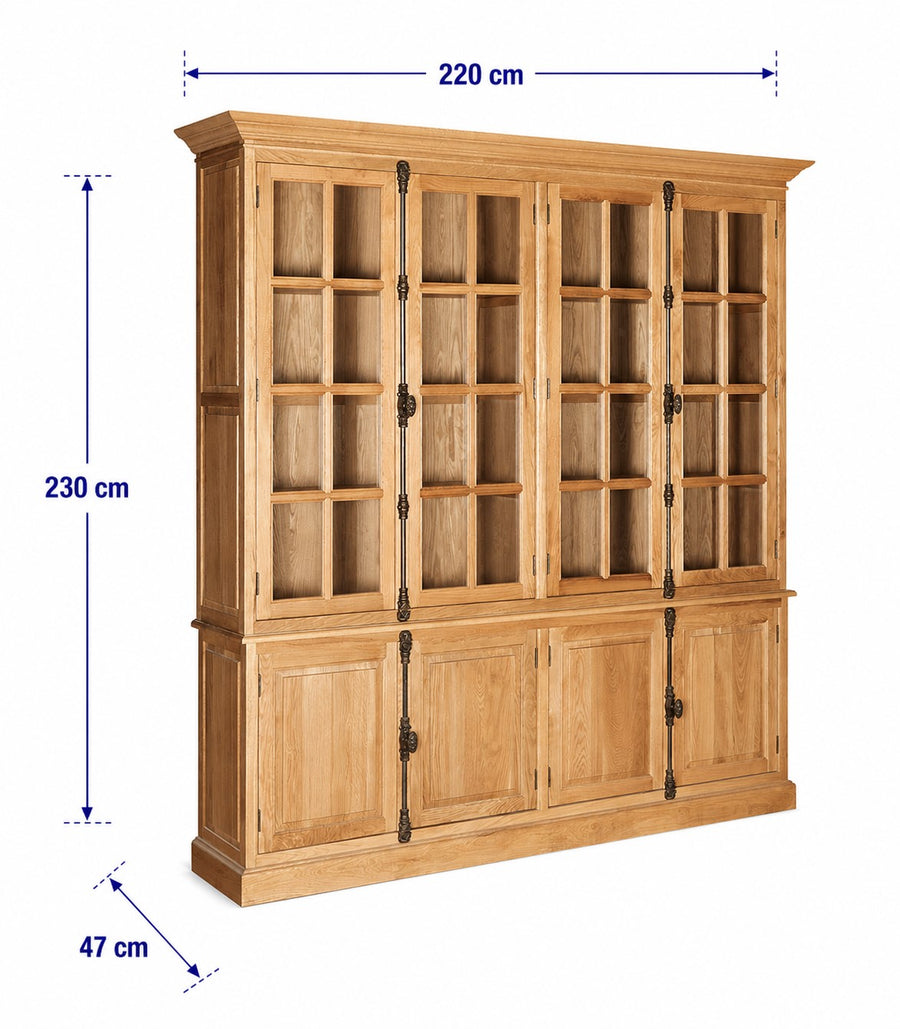 Lyon Natural Oak Wood Large Cabinet dimensions