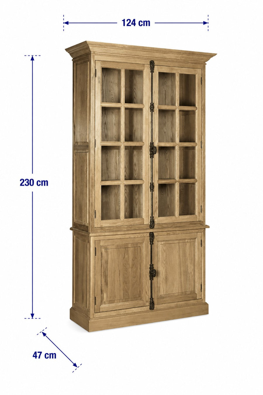 Lyon Oak Cabinet Washed Grey Finish dimensions