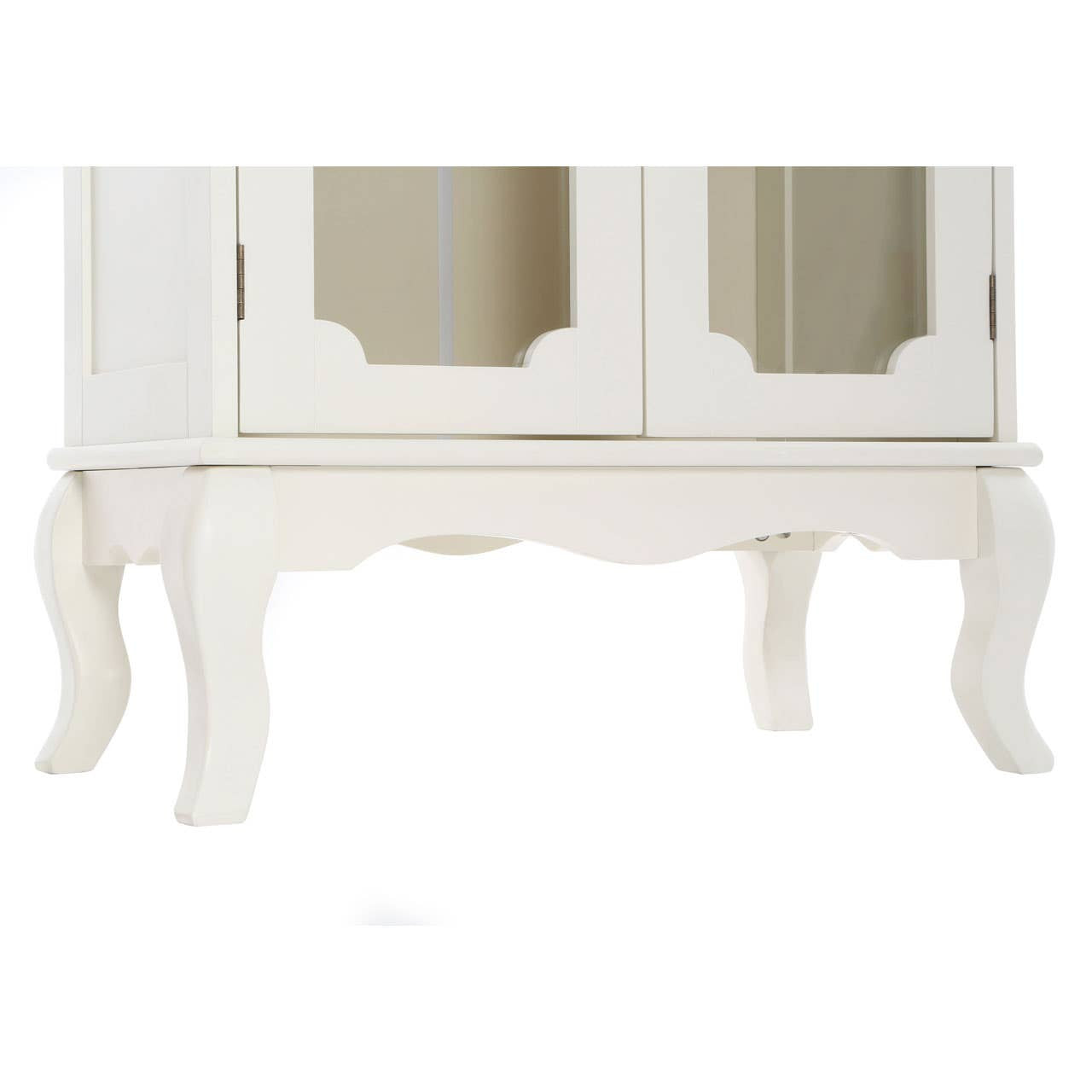 Marcella Two Glass Door Ivory Finish Cabinet