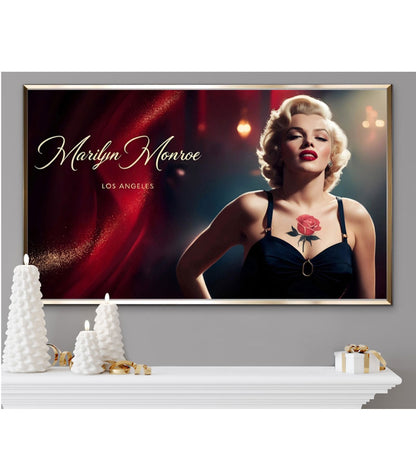 Marilyn Monroe with rose tattoo -Metal Frame