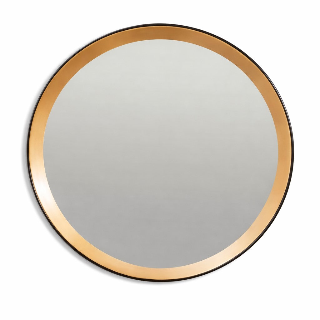 Round Black and Gold Belgravia Mirror