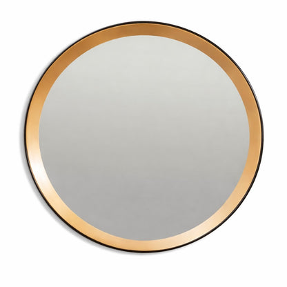 Round Black and Gold Belgravia Mirror