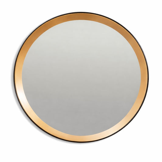 Round Black and Gold Belgravia Mirror