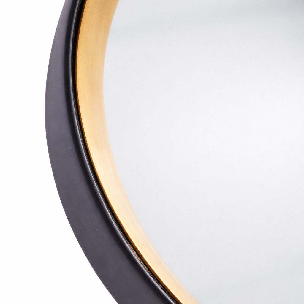 Round Black and Gold Belgravia Mirror
