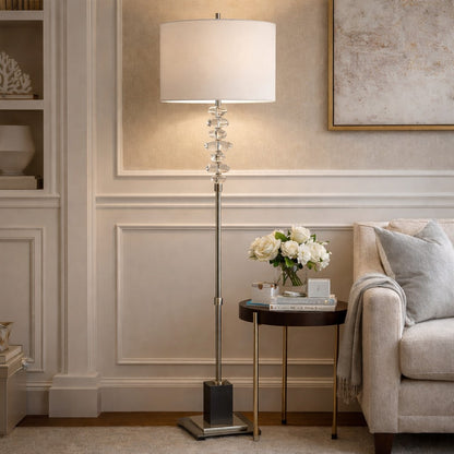 Metal and Crystal Floor Lamp
