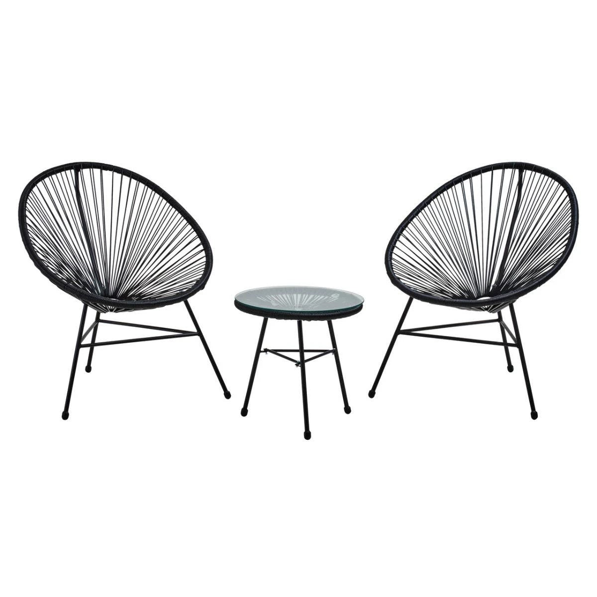 Miami Bistro 3 Piece Rattan Patio Set