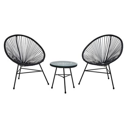 Miami Bistro 3 Piece Rattan Patio Set