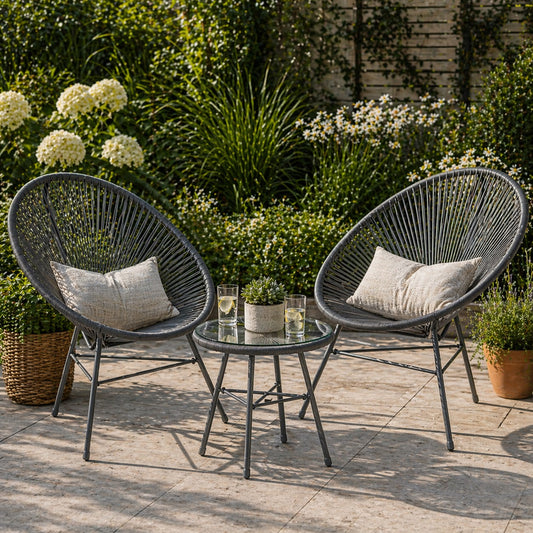 Miami Grey 3 Piece Rattan Patio Set