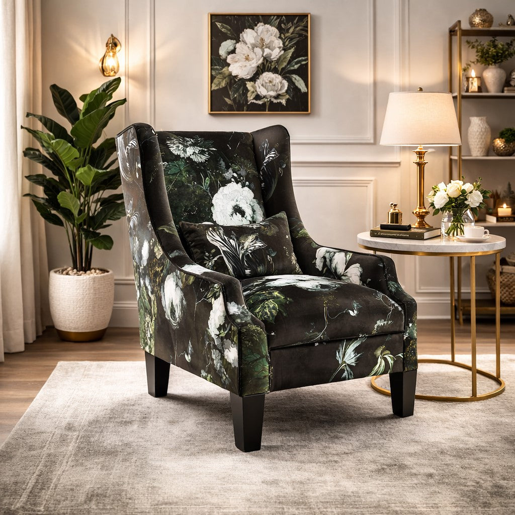 Midas Floral Patterned Upholstered Armchair