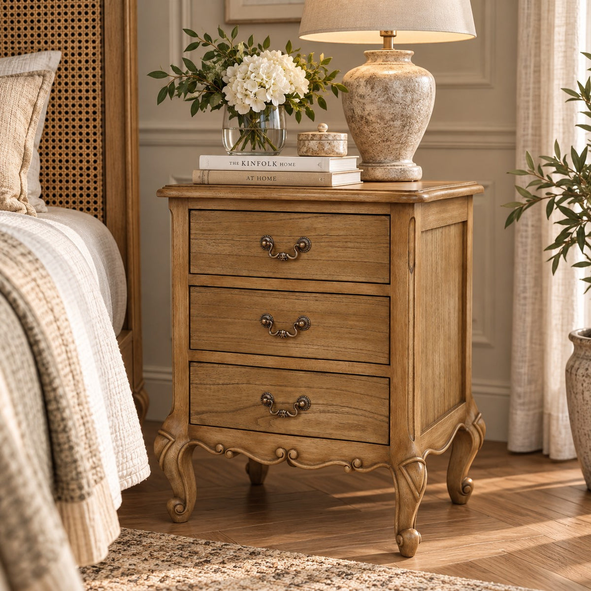 Monte Cristo 3 Drawer French Bedside