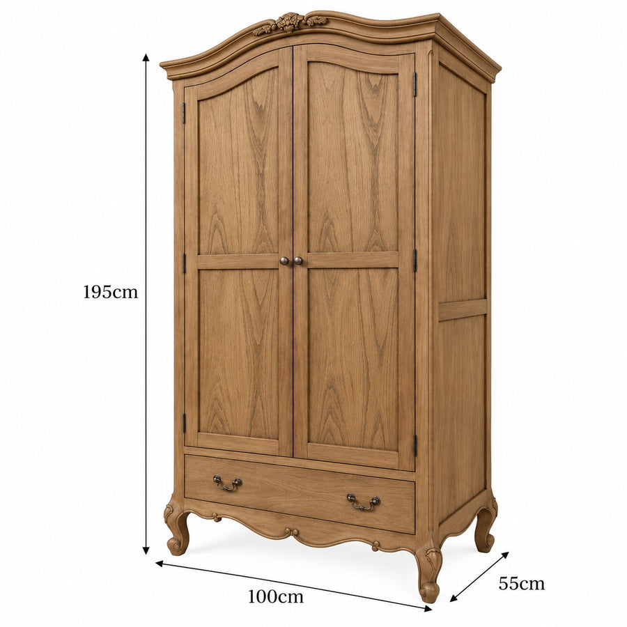 Monte Cristo 2 Door French Wardrobe dimensions