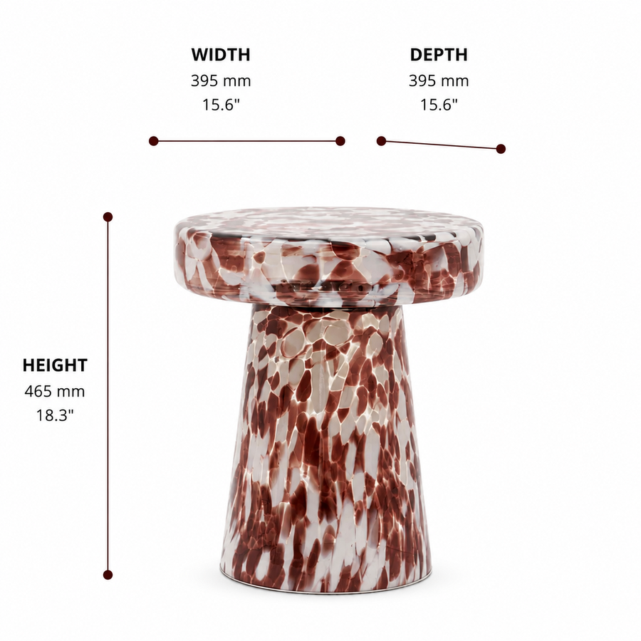 Mosaic Bloom Side Table dimensions