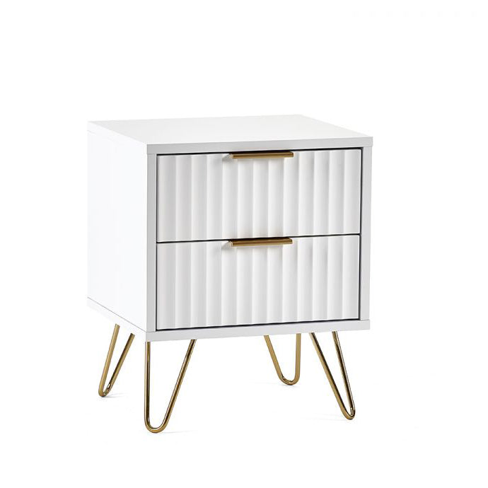 Murano 2 Drawer Bedside - Matt White