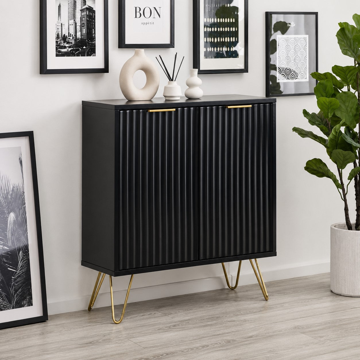 Murano Compact Sideboard - Matt Black
