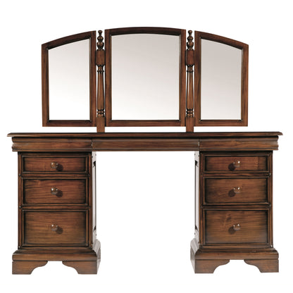 Normandie French Sleigh Dressing Table with Mirror