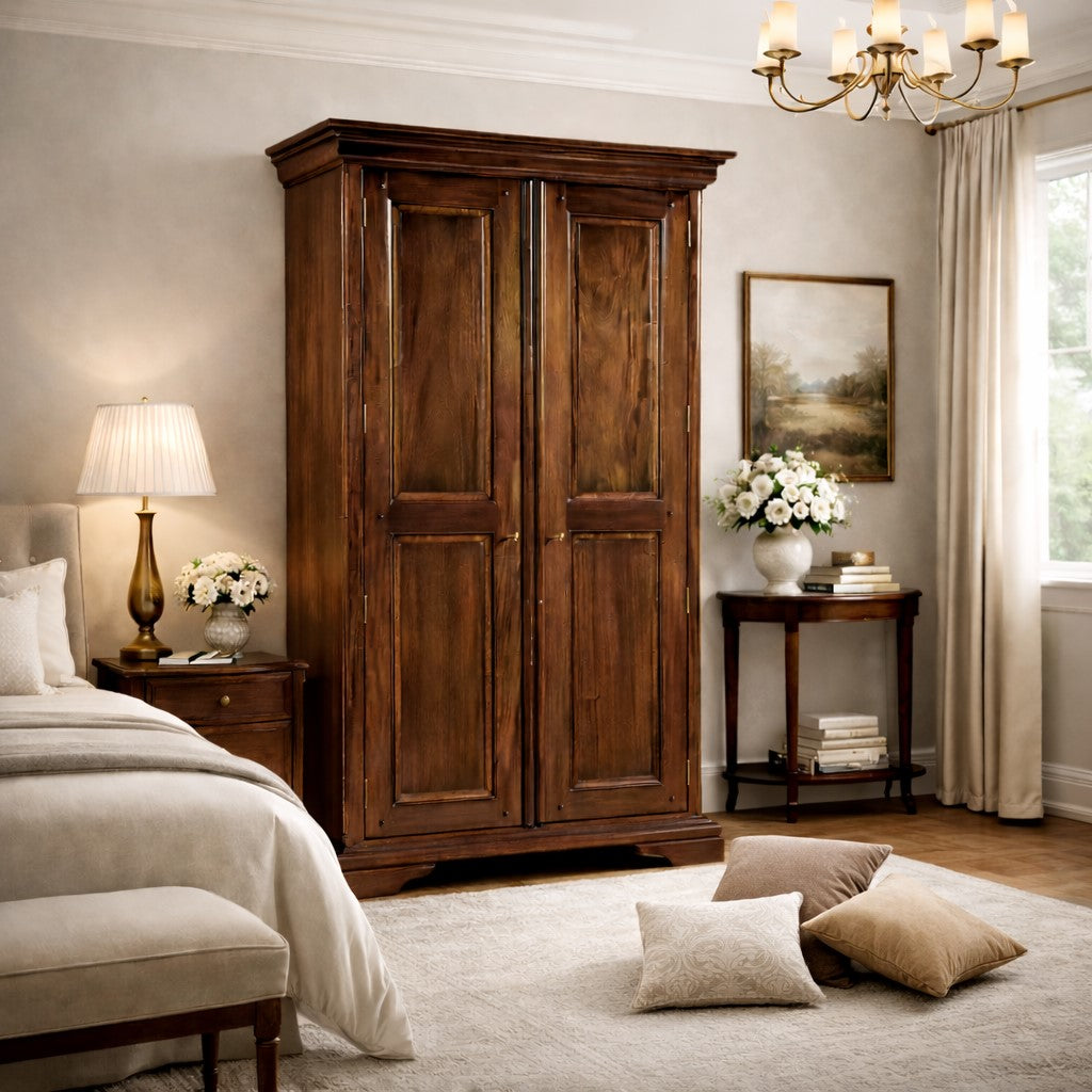 Normandie Sleigh French Double Wardrobe