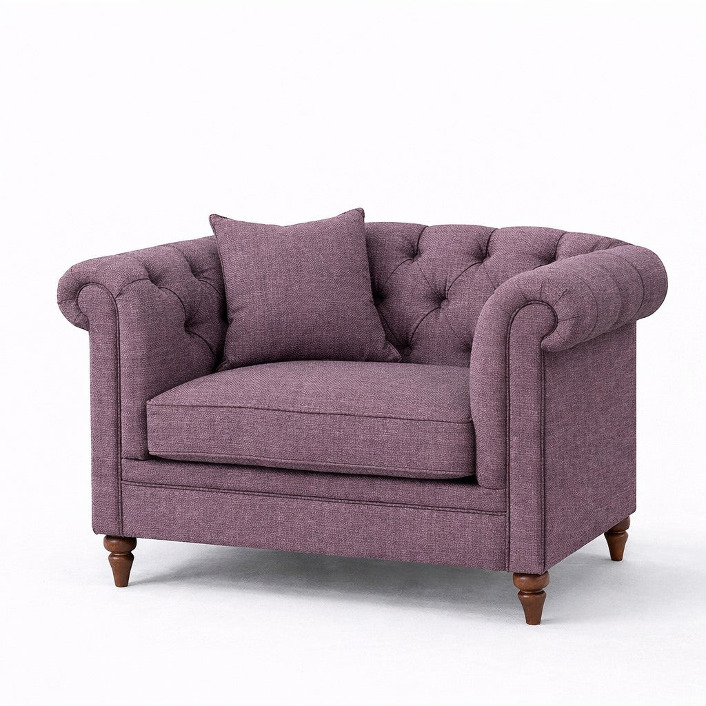 Oatmeal Chesterfield Buttoned Armchair