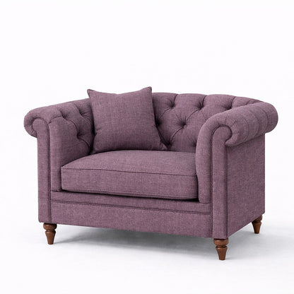 Oatmeal Chesterfield Buttoned Armchair