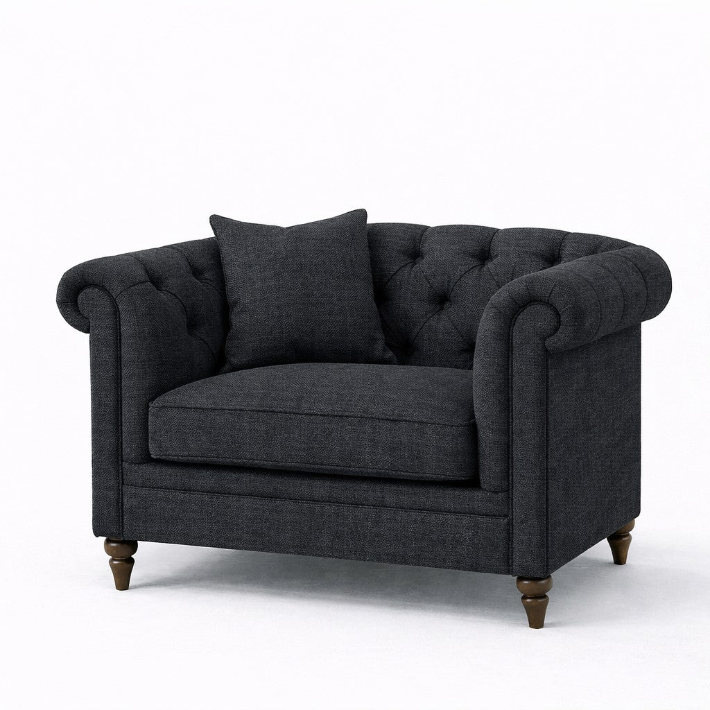 Oatmeal Chesterfield Buttoned Armchair
