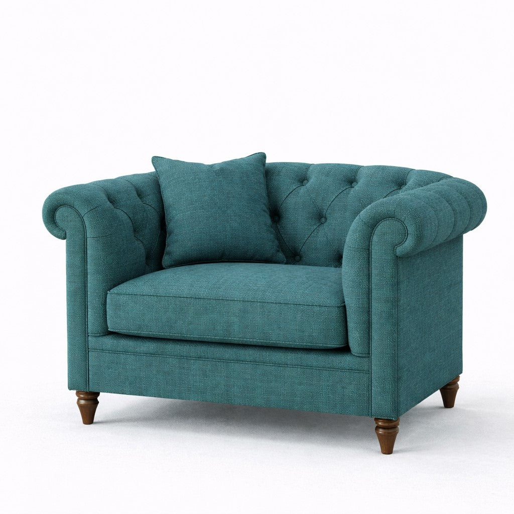 Oatmeal Chesterfield Buttoned Armchair