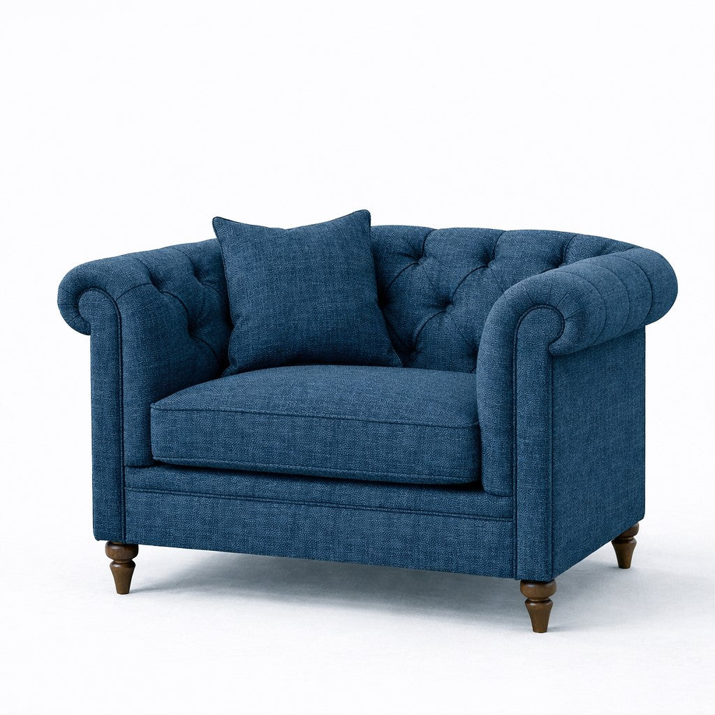Oatmeal Chesterfield Buttoned Armchair