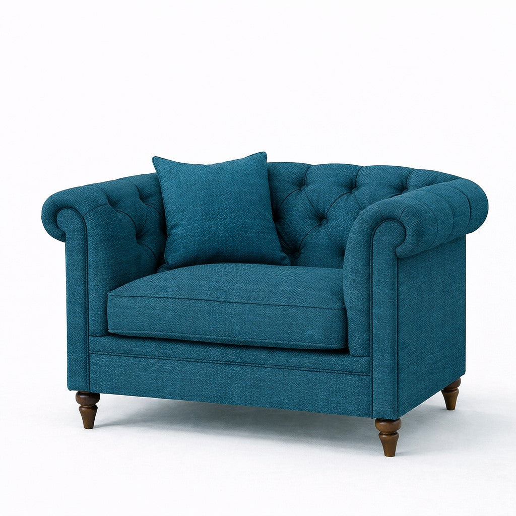 Oatmeal Chesterfield Buttoned Armchair