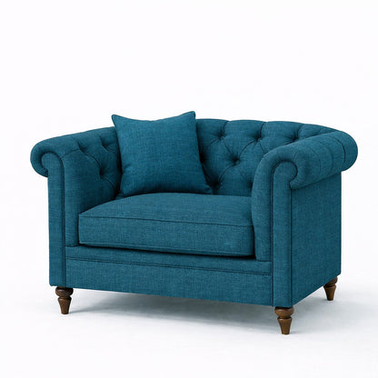 Oatmeal Chesterfield Buttoned Armchair
