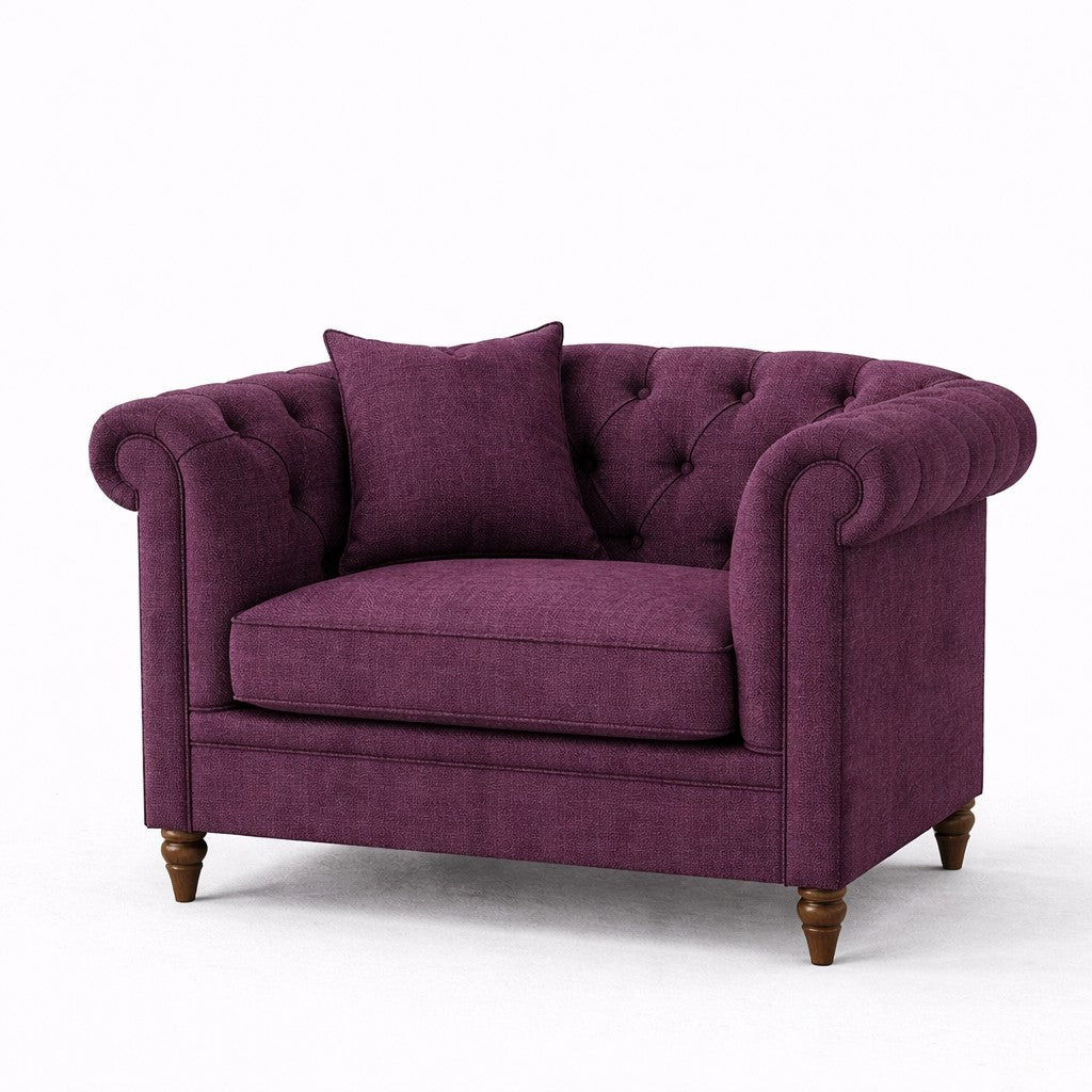 Oatmeal Chesterfield Buttoned Armchair