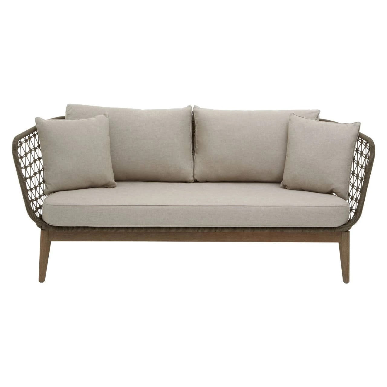 Opus Grey Woven Rope Three Seater Sofa with Cushions