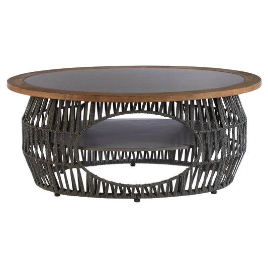 Opus Grey Woven Rope and Stone Coffee Table