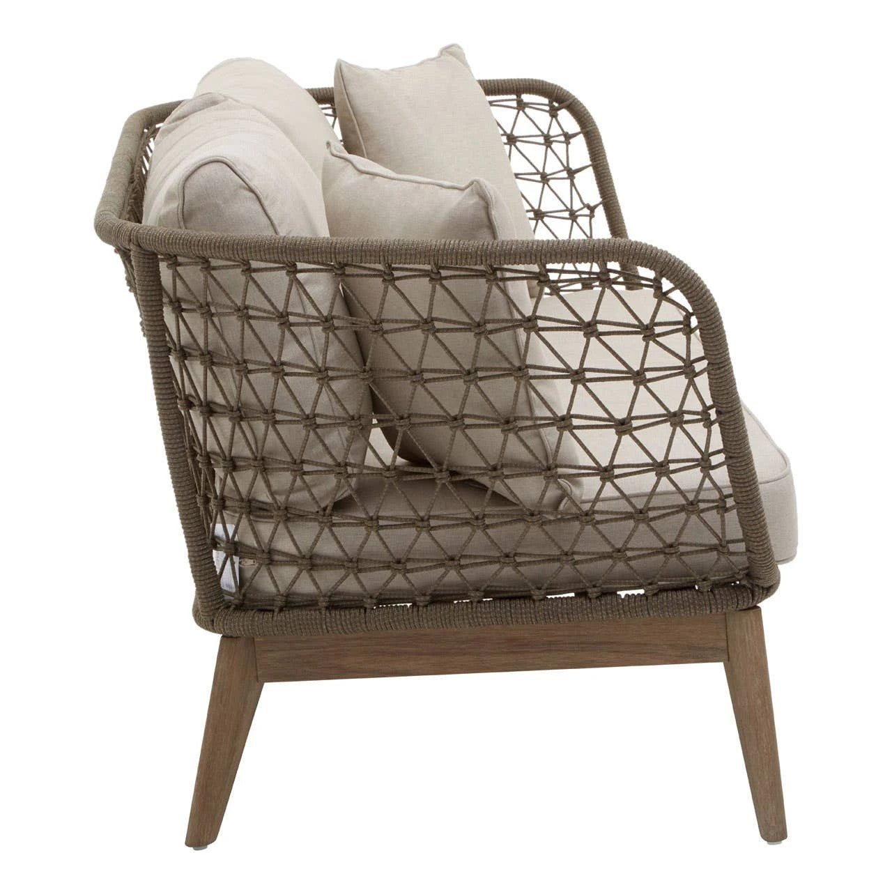 Opus Grey Woven Rope Three Seater Sofa with Cushions