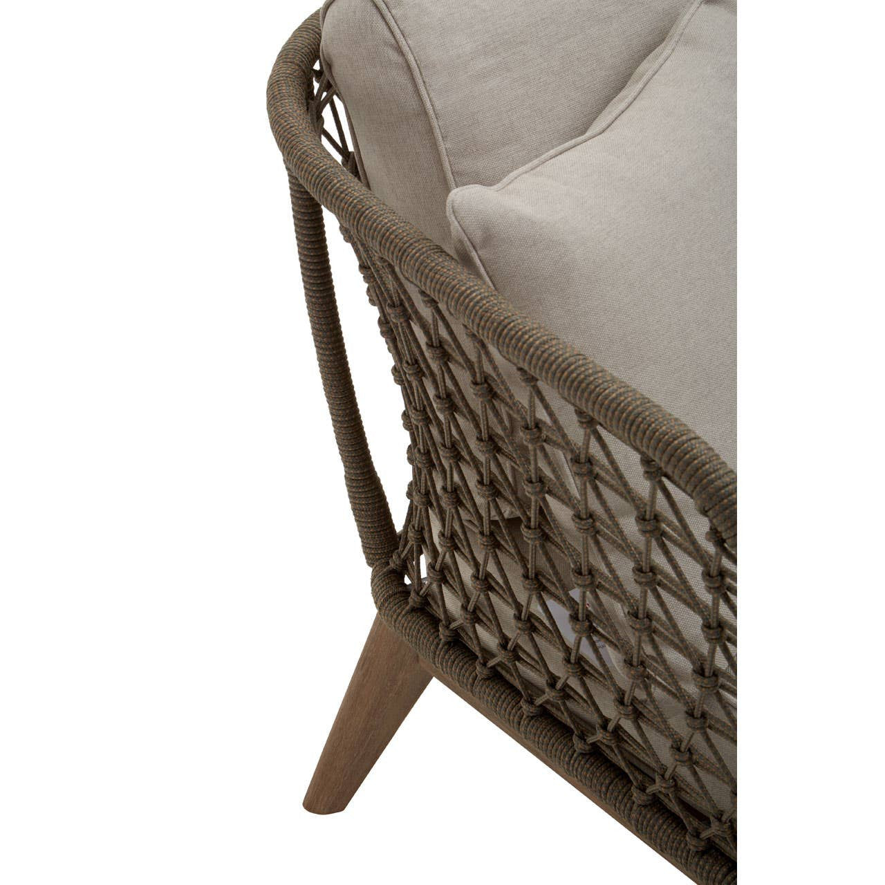 Opus Grey Woven Rope Three Seater Sofa with Cushions