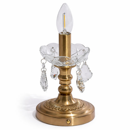 Ornate Brass Rechargeable Table Lamp
