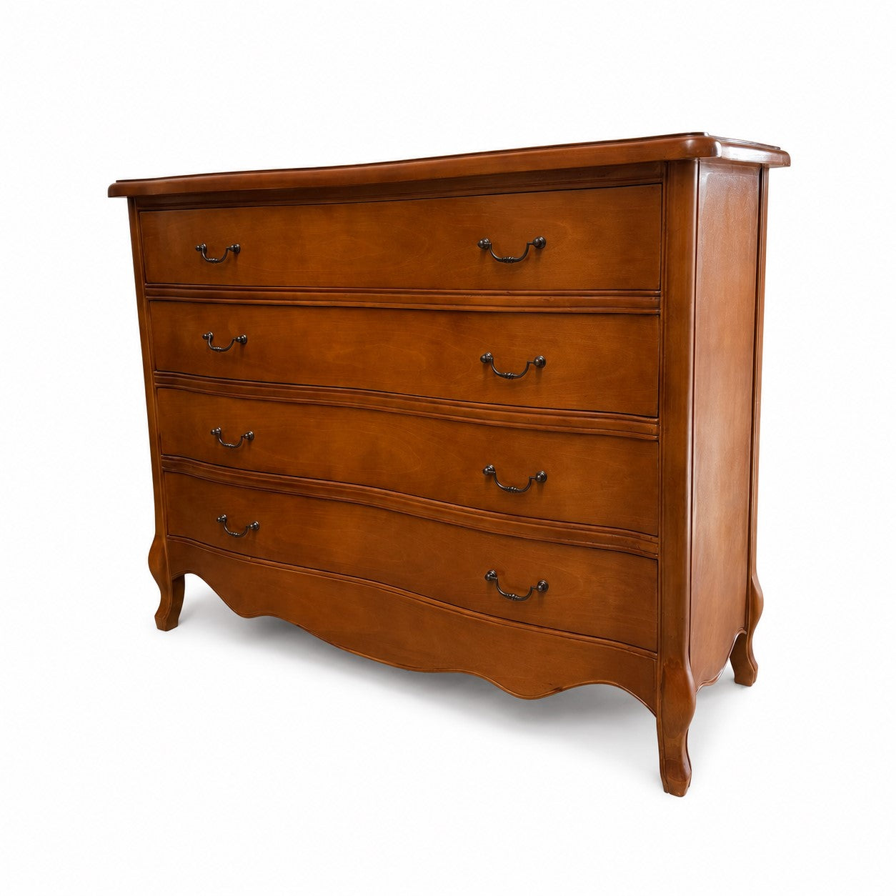 Paris Louis French light stained 4 drawer wide chest