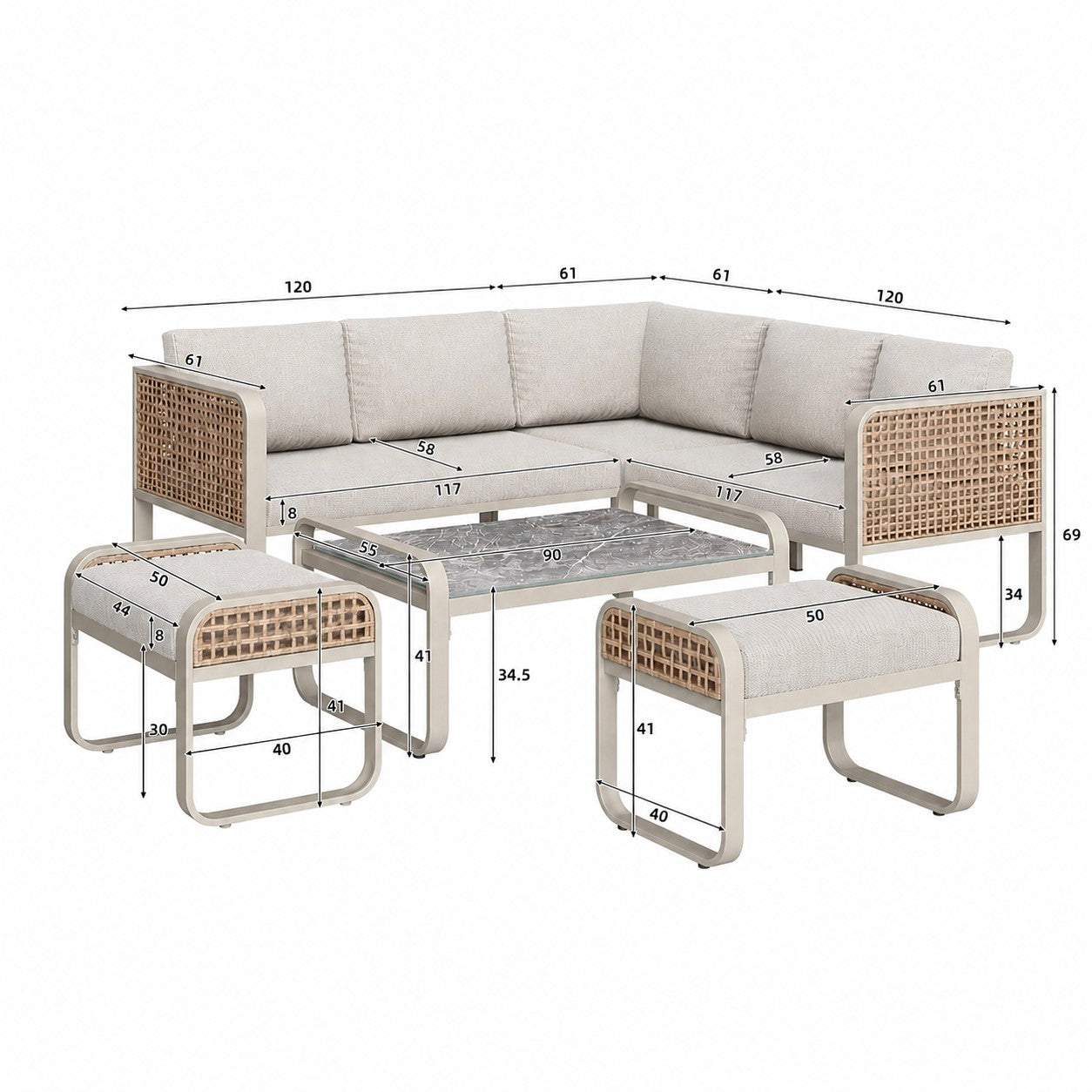 Rattan Garden Furniture Set – 7 Seater