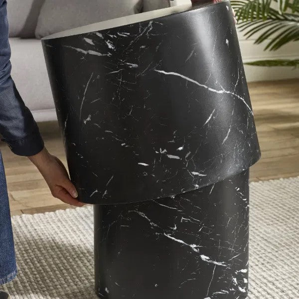 RavelloBlackMarbleEffectSideTableSet