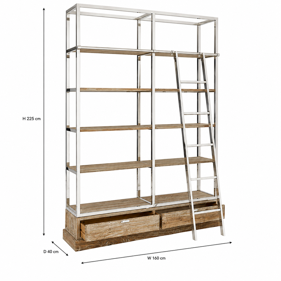 Richmond Shelving Unit With Ladder dimensions