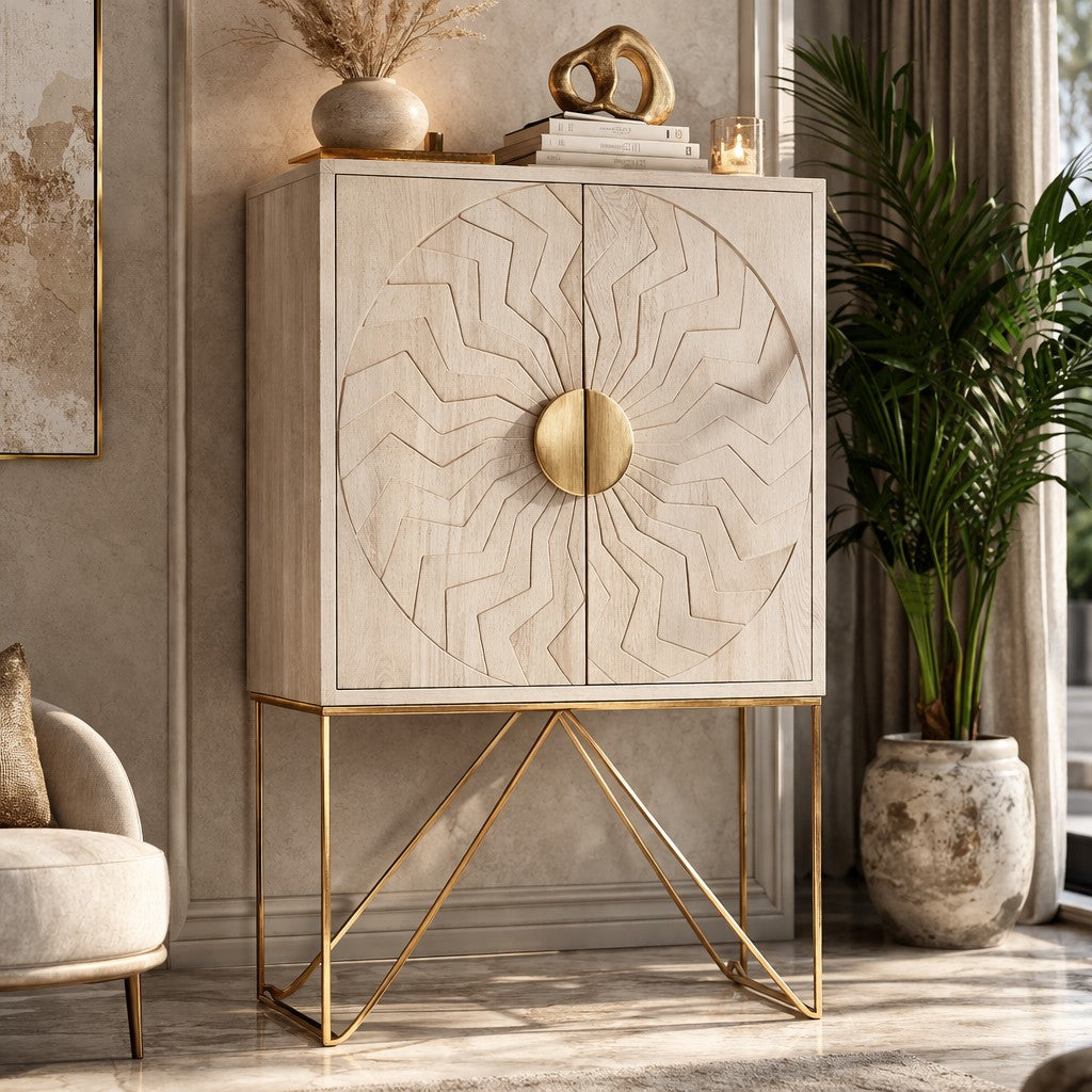 Sadras White Wash Mango Wood Cabinet