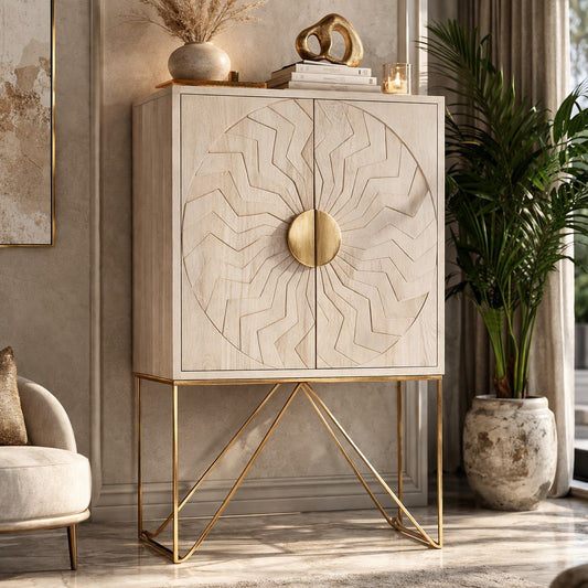 Sadras White Wash Mango Wood Cabinet
