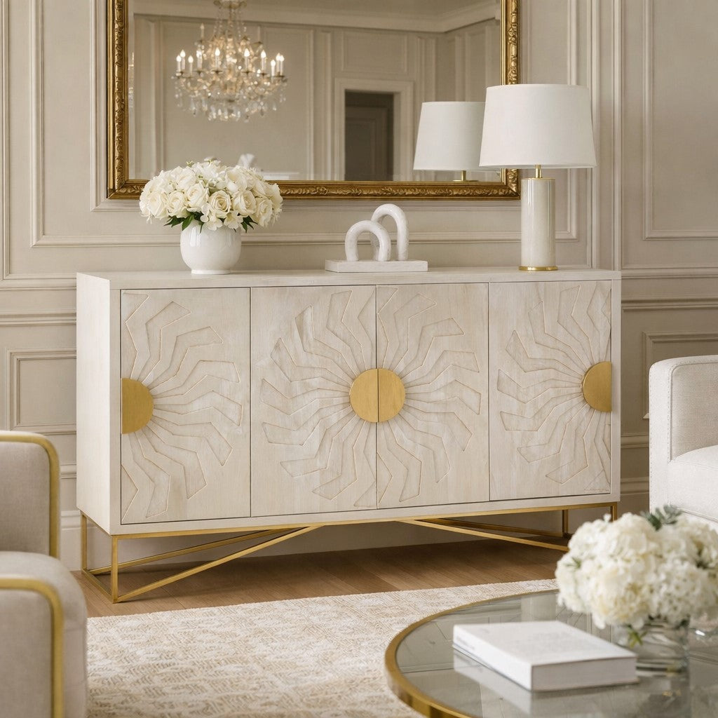 Sadras White Wash Mango Wood Sideboard