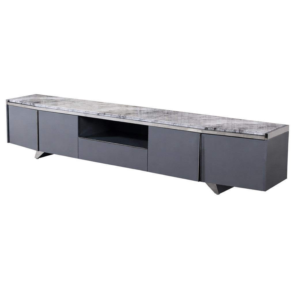 Saronno Grey Marble Top Media Unit