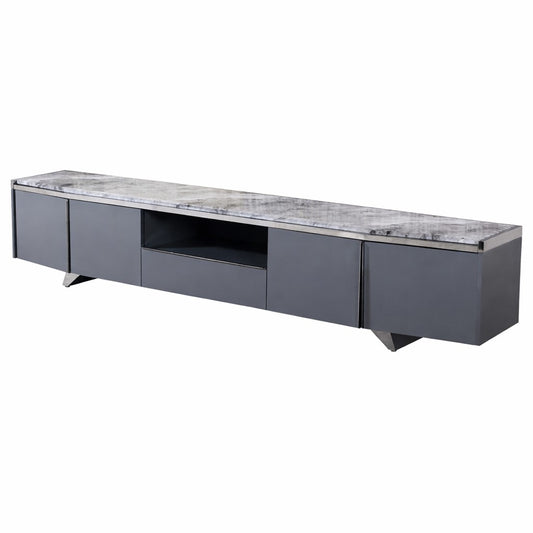Saronno Grey Marble Top Media Unit