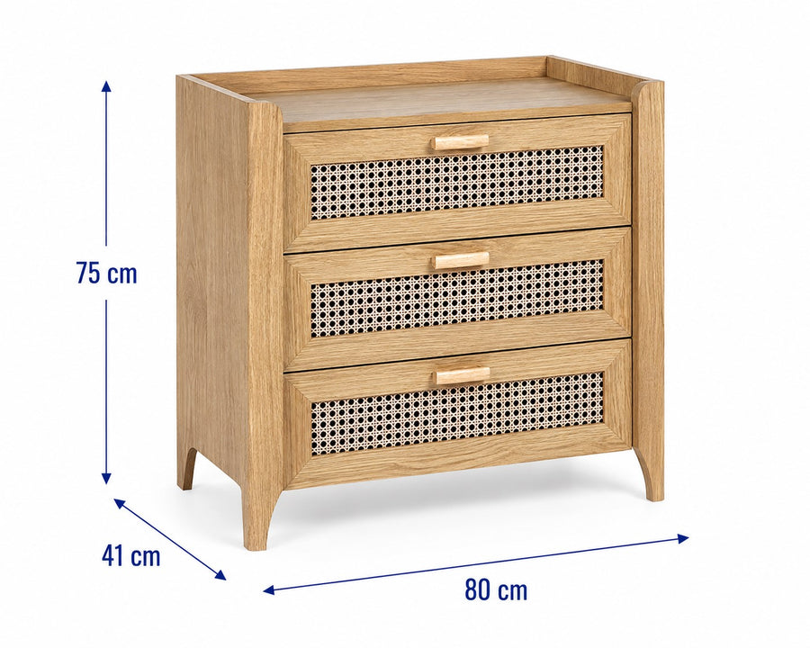 Sydney 3 Drawer Chest dimensions